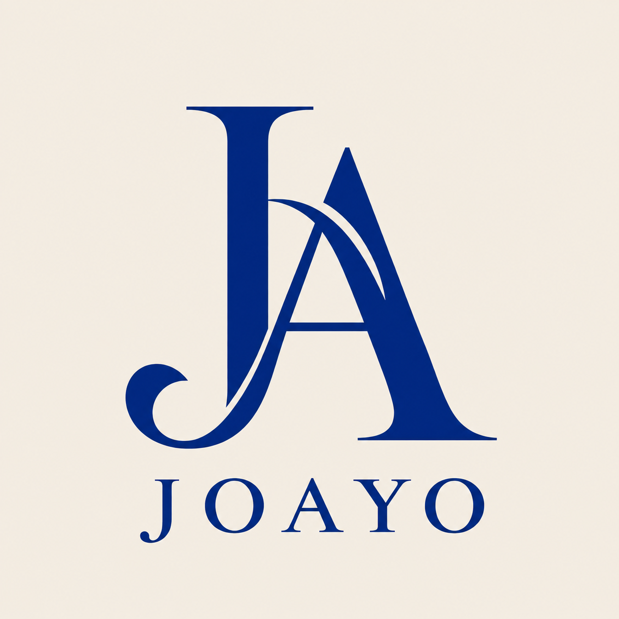 JA 모노그램과 JOAYO 영문 로고